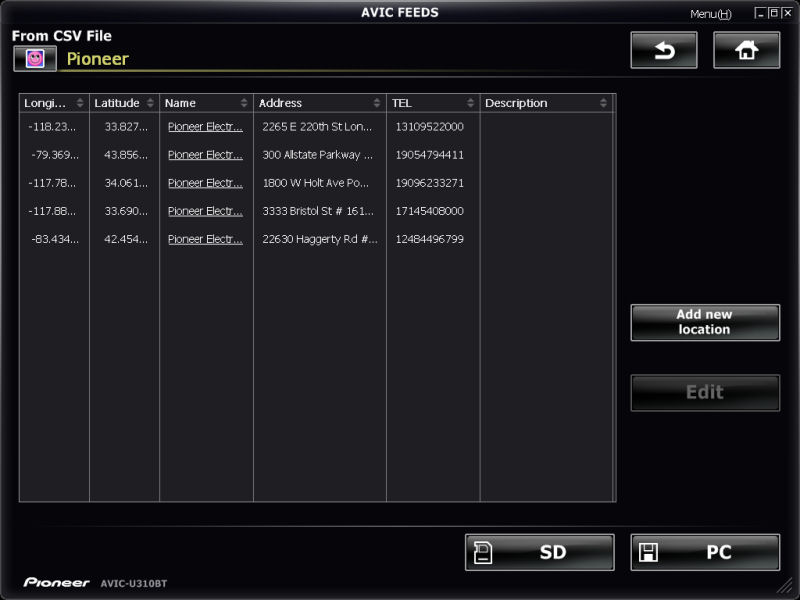 POI data display fields